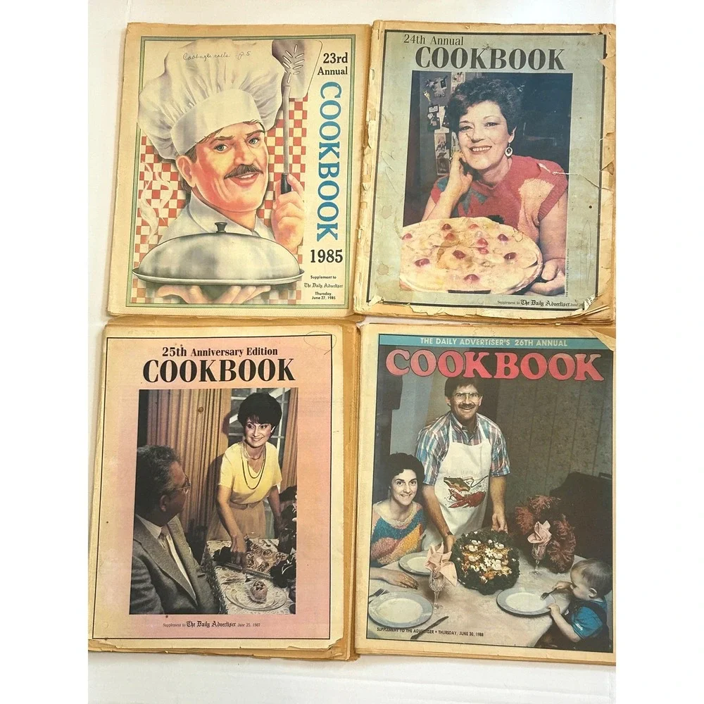 Vtg Daily Advertiser Annual Cookbooks Lafayette Louisiana Cajun Recipes 1985-96